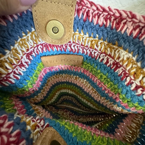 Free People Cotswold colorful striped bohemian crochet tote bag. New with tags. - Picture 6 of 10